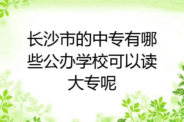 长沙市的中专有哪些公办学校可以读大专呢