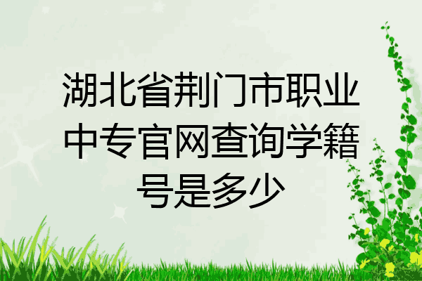 湖北省荆门市职业中专官网查询学籍号是多少