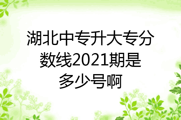湖北中专升大专分数线2021期是多少号啊