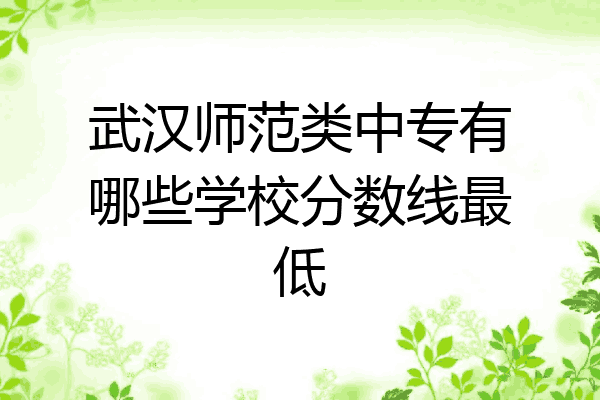 武汉师范类中专有哪些学校分数线最低