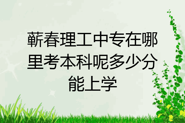蕲春理工中专在哪里考本科呢多少分能上学