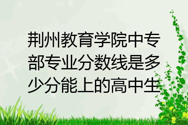 荆州教育学院中专部专业分数线是多少分能上的高中生
