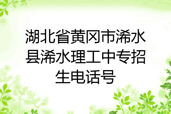 湖北省黄冈市浠水县浠水理工中专招生电话号