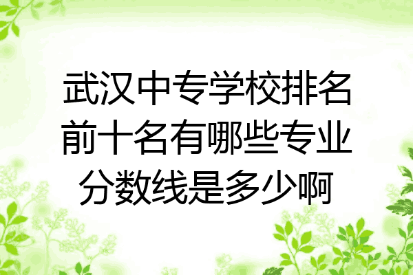 武汉中专学校排名前十名有哪些专业分数线是多少啊