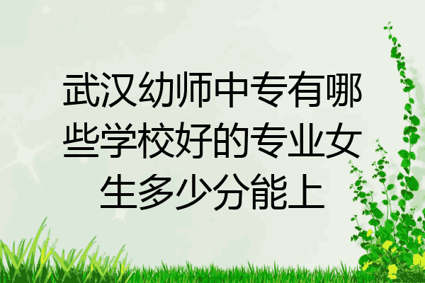 武汉幼师中专有哪些学校好的专业女生多少分能上