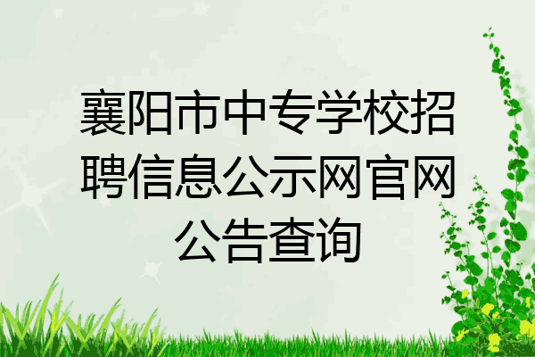襄阳市中专学校招聘信息公示网官网公告查询