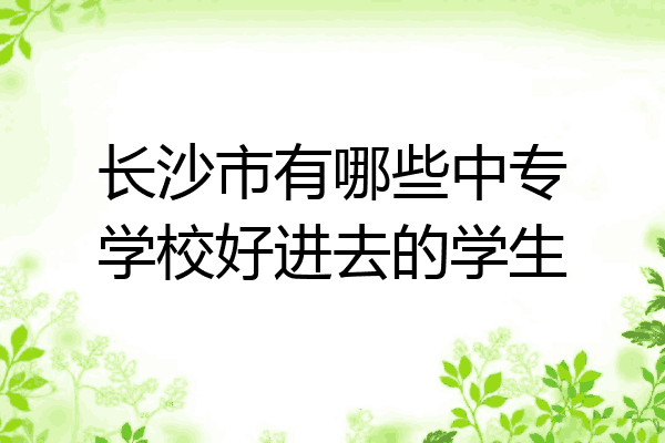 长沙市有哪些中专学校好进去的学生