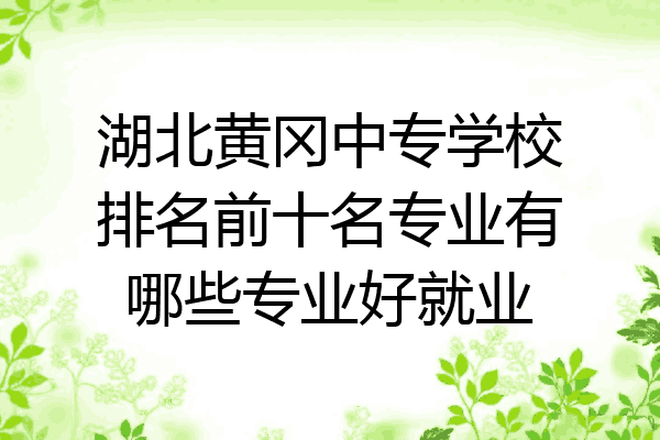湖北黄冈中专学校排名前十名专业有哪些专业好就业