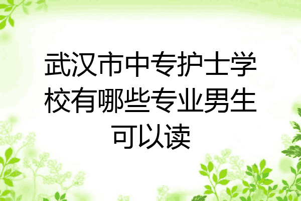 武汉市中专护士学校有哪些专业男生可以读