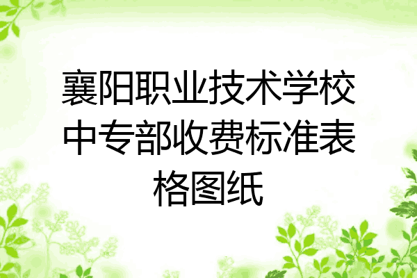 襄阳职业技术学校中专部收费标准表格图纸