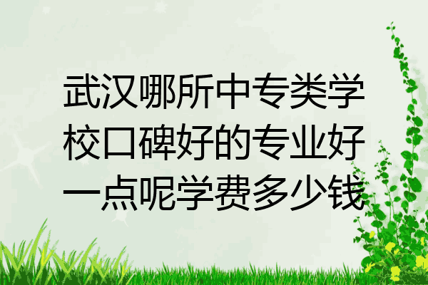 武汉哪所中专类学校口碑好的专业好一点呢学费多少钱