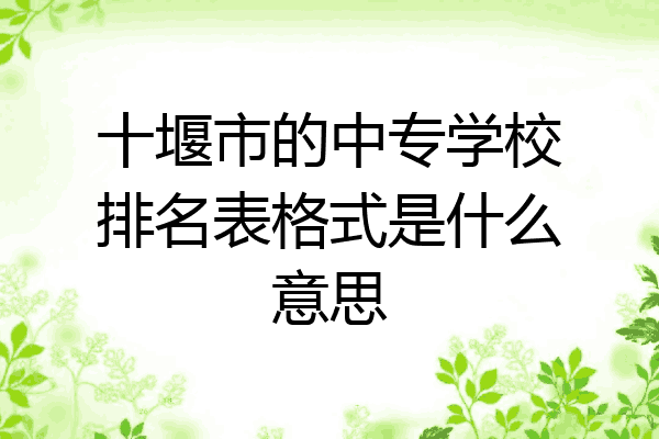 十堰市的中专学校排名表格式是什么意思