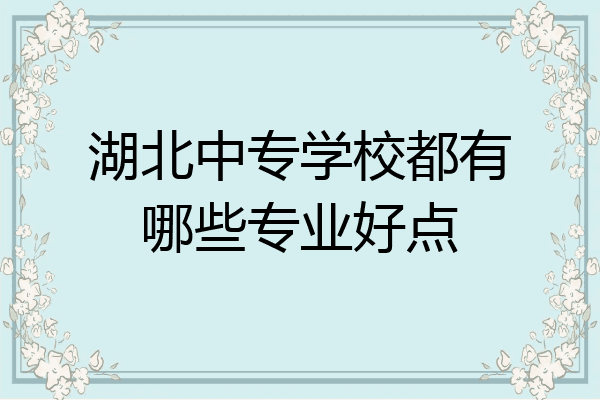 湖北中专学校都有哪些专业好点