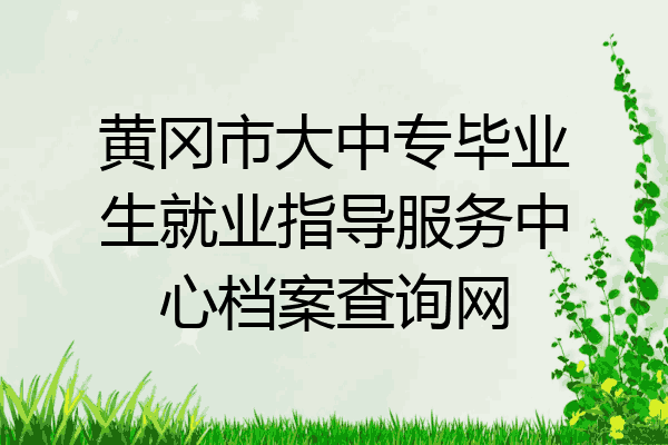 黄冈市大中专毕业生就业指导服务中心档案查询网
