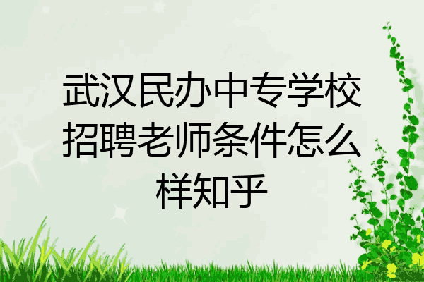 武汉民办中专学校招聘老师条件怎么样知乎