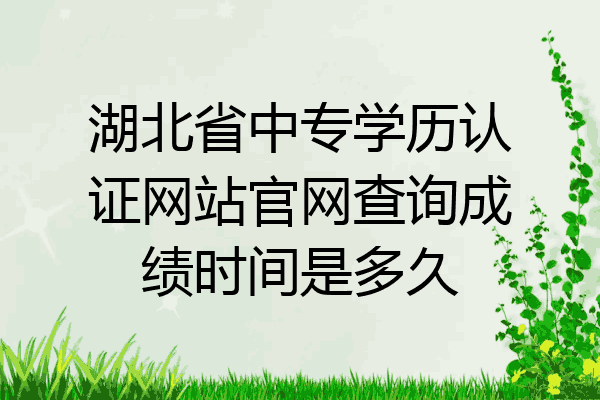 湖北省中专学历认证网站官网查询成绩时间是多久