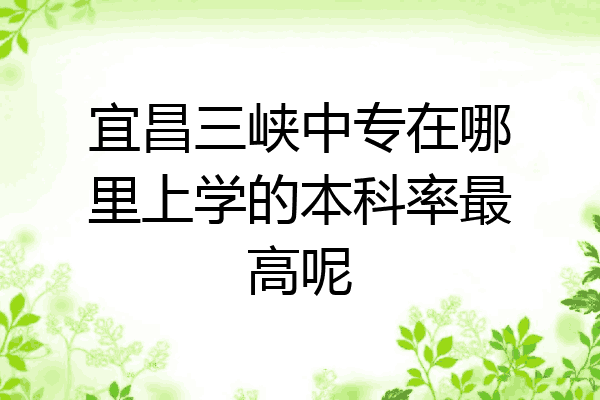 宜昌三峡中专在哪里上学的本科率最高呢