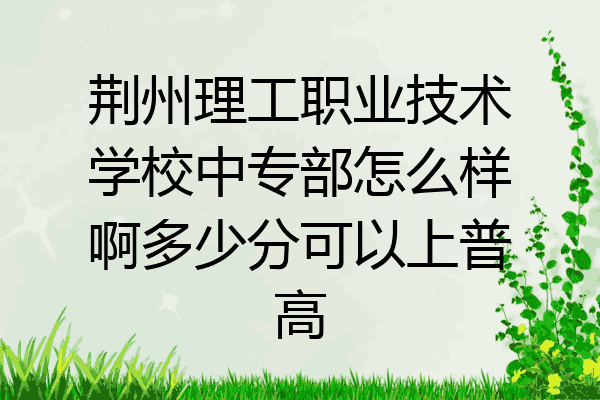 荆州理工职业技术学校中专部怎么样啊多少分可以上普高