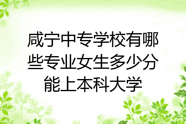 咸宁中专学校有哪些专业女生多少分能上本科大学