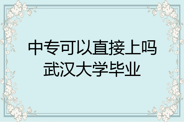 中专可以直接上吗武汉大学毕业