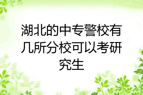 湖北的中专警校有几所分校可以考研究生