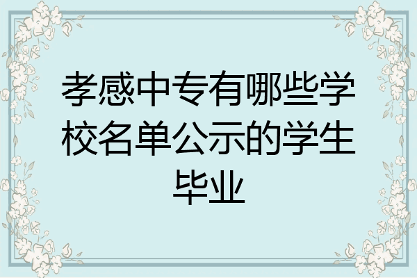 孝感中专有哪些学校名单公示的学生毕业