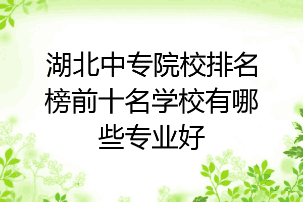 湖北中专院校排名榜前十名学校有哪些专业好