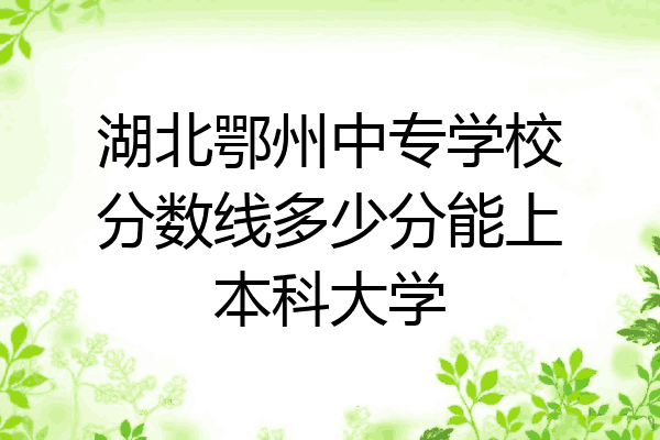 湖北鄂州中专学校分数线多少分能上本科大学