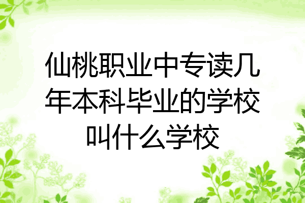 仙桃职业中专读几年本科毕业的学校叫什么学校