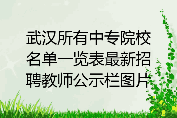 武汉所有中专院校名单一览表最新招聘教师公示栏图片