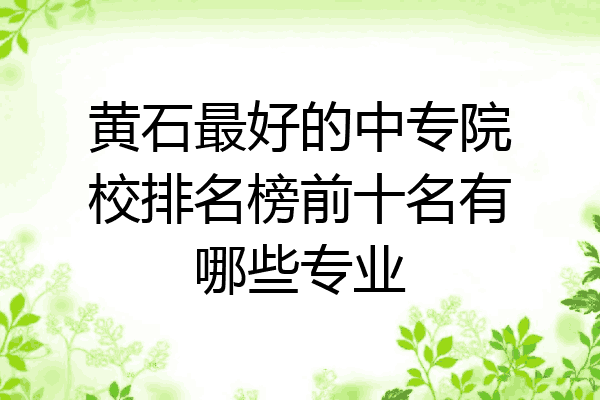 黄石最好的中专院校排名榜前十名有哪些专业