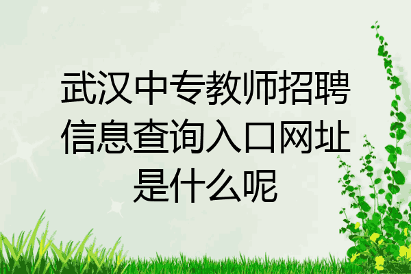 武汉中专教师招聘信息查询入口网址是什么呢