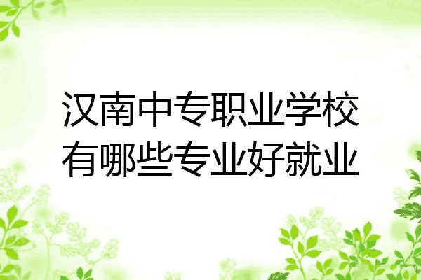 汉南中专职业学校有哪些专业好就业