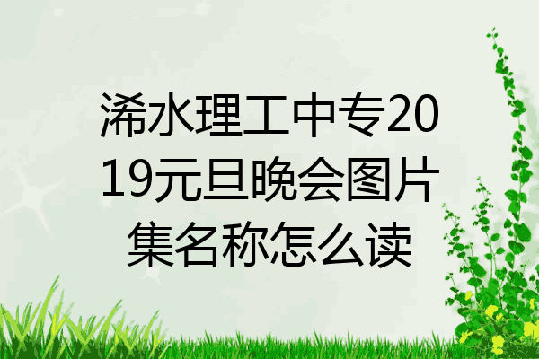 浠水理工中专2019元旦晚会图片集名称怎么读