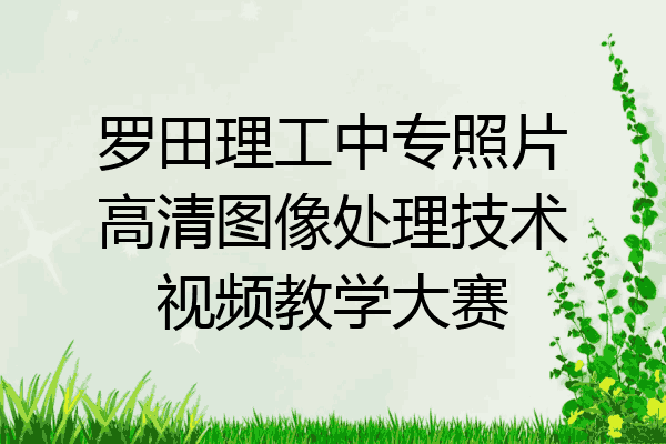 罗田理工中专照片高清图像处理技术视频教学大赛