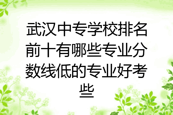 武汉中专学校排名前十有哪些专业分数线低的专业好考些