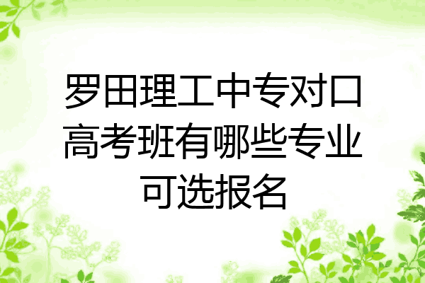 罗田理工中专对口高考班有哪些专业可选报名