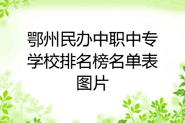 鄂州民办中职中专学校排名榜名单表图片