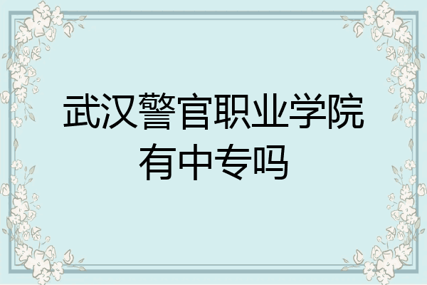 武汉警官职业学院有中专吗