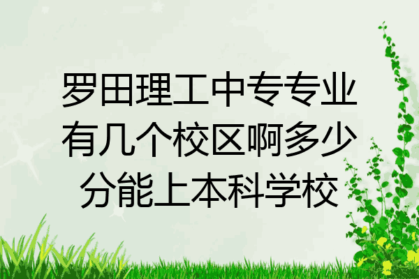罗田理工中专专业有几个校区啊多少分能上本科学校