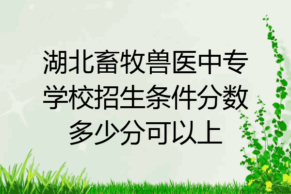 湖北畜牧兽医中专学校招生条件分数多少分可以上