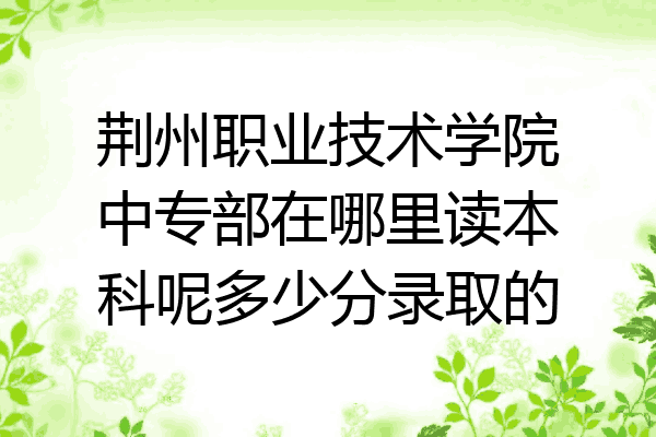 荆州职业技术学院中专部在哪里读本科呢多少分录取的