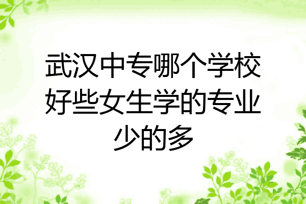 武汉中专哪个学校好些女生学的专业少的多