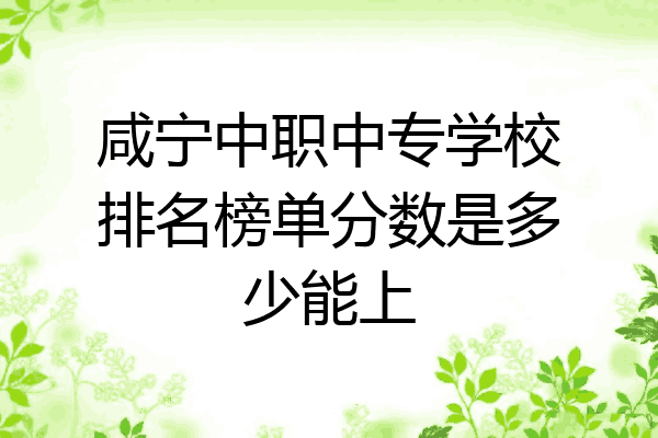 咸宁中职中专学校排名榜单分数是多少能上