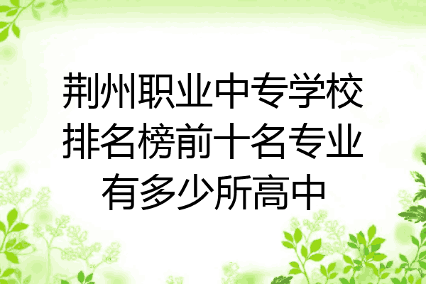 荆州职业中专学校排名榜前十名专业有多少所高中