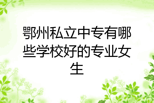 鄂州私立中专有哪些学校好的专业女生