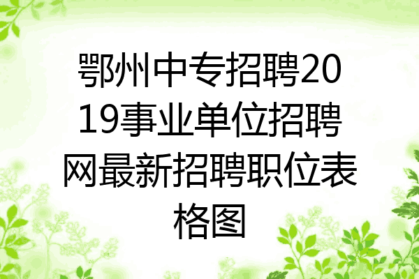 鄂州中专招聘2019事业单位招聘网最新招聘职位表格图