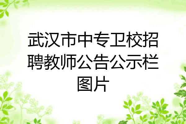 武汉市中专卫校招聘教师公告公示栏图片