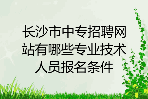 长沙市中专招聘网站有哪些专业技术人员报名条件