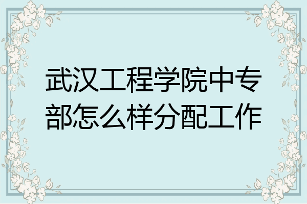 武汉工程学院中专部怎么样分配工作